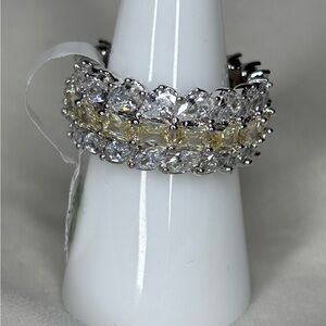Gorgeous Lab Created Light Citrine and CZ Ring